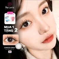 kính áp tròng y tế Choôc Gray vân xám nhẹ tự nhiên cấp ẩm 14-24h mà không bị khô mắt | Lens Có độ từ 0-8 - Yu lens