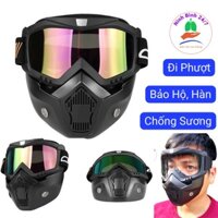 Kính bảo hộ chống sương và chống gió bụi, mặt nạ phượt beon cao cấp tháo rời được riêng kính, đủ các màu lựa chọn