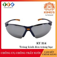 Kính bảo hộ King's KY314B mắt kính đen tráng bạc, Kính chống tia UV,chống bụi,chống xước,Dùng trong lao động, đi xe máy