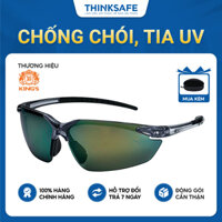 Kính bảo hộ Kings KY715 màu đen tráng gương ánh Xanh chống chói, chống tia UV Kính chống bụi đi đường - THINKSAFE