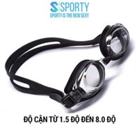 Kính bơi cận người lớn, trẻ em 5100 SPORTY có độ cận thị từ 1.5 độ đến 8.0 độ chống UV - ĐEN 5100,7,0 ĐỘ