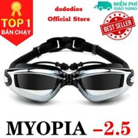Kính bơi cận thị độ cận 2.5 độ có gắn nút bịt tai ngăn nước mắt kiếng bơi chống tia UV, chống hấp hơi