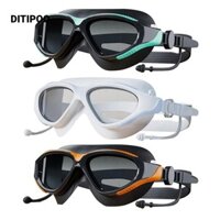 Kính bơi người lớn DITIPOO, chống sương mù có nút tai Kính silicon, Phụ kiện bơi lội HD chuyên nghiệp Kính bơi chống nước