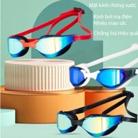 Kính bơi tráng gương cao cấp 2023, dành cho người lớn chống nước vào mắt, an toàn - Tặng kèm bịt mũi