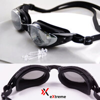 Kính bơi tráng gương chống sương mờ, chống UV eXtreme KG1101, dây đeo mềm mại, thoải mái, thiết kế không trơn trượt, co giãn - Màu Đen