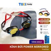 Kính bơi tráng gương Fashy nhập khẩu từ Đức, tiêu chuẩn chất lượng Châu Âu dòng Power Mirror kiểu dáng thời trang, chống mờ, chống tia UV dành cho người lớn, trẻ em nhiều độ tuổi Freesize - vàng