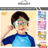 Kính bơi trẻ em chính hãng 361 kính bơi cho bé góc rộng viền silicon chống mờ có nút bịt tai