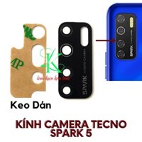 Kính camera tecno spark 5 có sẵn keo dán