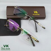 Kính cận gọng khoan không viền titan VK60