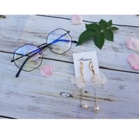 Kính cận không độ, trong suốt,  kính ngố nam nữ (MK0002)
