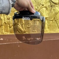 Kính Chắn Gió BOGO Màu Khói ( Trà ) Gắn Nón Bảo Hiểm 1/2 3/4 Có 3 Nút Bấm.