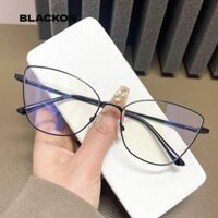 Kính Chống Ánh Sáng Xanh BLACKON, Khung Kim Loại Kính Mắt Mèo Hàn Quốc, Kính Mắt Khung Nhỏ Nam Nữ Kính Quang Học Thời Trang
