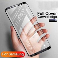 Kính cường lực 9H viền cong 3D cho Samsung Galaxy S20 S10 S9 S8 Plus S20 Ultra S10e - Đen - S7edge