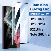 Kính Cường Lực Cảm Biến Vân Tay Full Cong Màn Hình Điện Thoại Samsung S23 Ultra S24 Ultra S22 Note 20 Ultra Note 10 plus