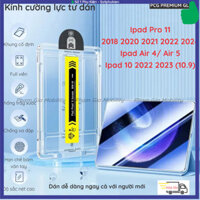 Kính Cường Lực Có Khuôn Tự Dán Cho iPad Pro 11 2018 2020 M1 2021 M2 2022 M4 2024/ iPad Air 4 5/ Ipad 10 2022 2023 10.9