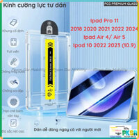 Kính Cường Lực Có Khuôn Tự Dán Cho iPad Pro 11 2018 2020 M1 2021 M2 2022 M4 2024/ iPad Air 4 5/ Ipad 10 2022 2023 10.9
