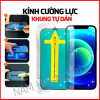 Kính Cường Lực dành cho iPhone khung viền tự dán, viền đen cực mỏng, chống bám bụi khi dán, siêu bền - Iphone 7Plus8Plus Trắng