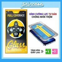 Kính cường lực iPhone tự dính chống nhìn trộm, toàn màn hình - iP 6/6s/7/8/Plus/X/XS/XR/11/12/13/14/15/16/Pro/Max/Mini