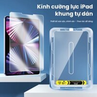 Kính Cường Lực Khuôn Tự Dán Cho iPad Cho Gen 5/6/7/8/9/10, Air 1/2/4/5/6/7, Pro 11", Pro 12.9" - Full Màn Hình