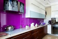 Kính cường lực ốp bếp hải long màu Tím