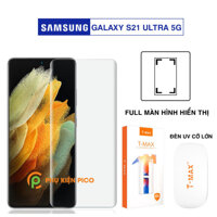 Kính cường lực Samsung Galaxy S21 Ultra 5G full màn hình hiển thị đèn UV cỡ lớn T-Max