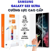 Kính cường lực Samsung S22 Ultra nhận vân tay màn hình đèn UV cỡ lớn T-Max - Dán màn hình Samsung Galaxy S22 Ultra