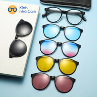 Kính Đa Tròng 5 IN 1 Gọng Tròn 2231A Tặng Kèm Bao Da, Kính Râm Nam Nữ Chống Nắng UV400 Nhiều Màu Sắc FERADO