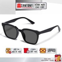 Kính đen nam nữ gọng vuông thời trang SANTONY tròng râm chống uv khói bụi bảo vệ mắt khi đi đường