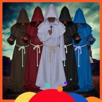 Kinh Dị thần chết nhà sư áo choàng trang phục áo choàng trùm đầu cosplay người lớn Halloween linh mục trang phục