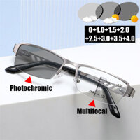 Kính đọc sách đa tiêu quang thông minh Khung nửa thời trang dành cho doanh nhân gần xa Kính mắt hai tròng Kính mắt lão thị