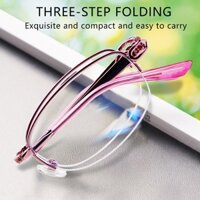 Kính đọc sách gấp cho nữ Chặn ánh sáng xanh với hộp đựng di động Mini Kính mắt đọc nhỏ