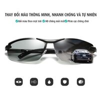 Kính đổi màu gọng kim loại nhẹ, kính polarized phân cực, chống tia UV - Mã số: MK1814
