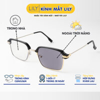 Kính đổi màu Lily Eyewear tròng kính chống ánh sáng xanh, chống UV400 gọng kính chắc chắn kiều dáng hiện đại 6030G