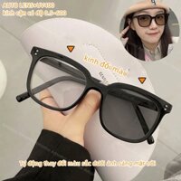 kính đổi màu +mắt kính cận,Mắt kính gọng vuông đổi màu chống ánh sáng xanh 0-6.0 độ cho nam nữ ,kính thời trang nữ nam