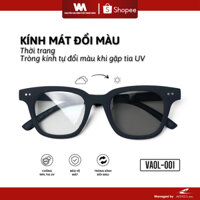 Kính Đổi Màu Thời trang Hàn Quốc - Gọng Chữ V 2 Chấm Ngăn Tia UV400 Đổi Màu Xám Khói Khi Gặp Nắng