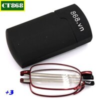 Kính gập 868 màu đỏ tròng lão 3 độ, kính lão gọng xếp
