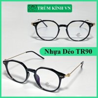 Kính giả cận dáng tròn da giác chống tia UV400 - Gọng kính cận phong cách thời trang 83031 Hottrend