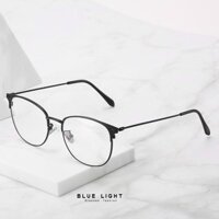 Kính Giả Cận, Gọng Kính Cận Nam Nữ Mắt Mèo Phối Màu Đen, Bạc, Vàng Không Độ Hàn Quốc - BLUE LIGHT SHOP - Full Đen