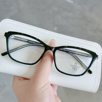 Kính giả cận, gọng kính cận cao cấp nhựa acetate dáng mắt mèo càng lõi thép k7015 Jolie eyewear