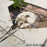Kính Giả Cận, Gọng Kính Cận Nam Nữ Mắt Tròn Gọng Hợp Kim Không Độ Hàn Quốc - Kính Xinh Shop - VÀNG