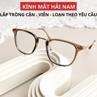 Kính giả cận, Gọng kính cận cao cấp nhựa lõi kim loại bo viền 83077 Kính mắt Hải Nam
