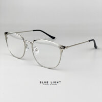 Kính Giả Cận, Gọng Kính Cận Nam Nữ Mắt Mèo Phối Màu Đen, Bạc, Vàng Không Độ Hàn Quốc - BLUE LIGHT SHOP - Full Bạc