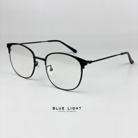 Kính Giả Cận, Gọng Kính Cận Nam Nữ Mắt Mèo Phối Màu Đen, Bạc, Vàng Không Độ Hàn Quốc - BLUE LIGHT SHOP - Full Đen