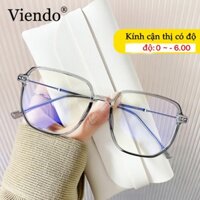 Kính Giả Cận Nam Nữ VIENDO Kính Mát Gọng Vuông Lớn Chống Ánh Sáng Xanh Tia UV Đổi Màu Khi Ra Nắng -1.0/-2.0/-3.0/-4.0/-5.0/-6.0 (Cắt Cận Thị Loạn Thị Tròng Kính)