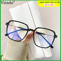 Kính Giả Cận Nam Nữ VIENDO Kính Cận Gọng Vuông Chống Ánh Sáng Xanh Đổi Màu Khi Ra Nắng Cao Cấp -1.0/-2.0/-3.0/-4.0/-5.0/-6.0