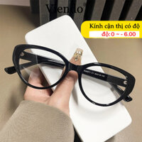 Kính Giả Cận Nữ VIENDO Kính Cận Gọng Mắt Mèo Đổi Màu Khi Ra Nắng Chống Ánh Sáng Xanh Tia UV Cao Cấp TR90