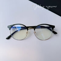 Kính giả cận nửa gọng nhựa dẻo form tròn tròng uV400