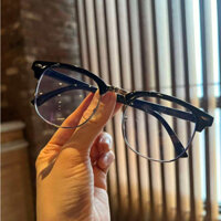 Kính gọng Clubmaster nửa viền mắt kính chống ánh sáng xanh