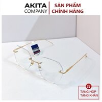 Kính gọng khoan màu Vàng không vành thời trang  0 độ chống bụi