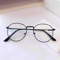 Kính Gọng Nam Nữ Mắt Tròn Nhỏ Kim Loại Nhiều màu - ĐEN